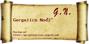 Gergelics Noé névjegykártya